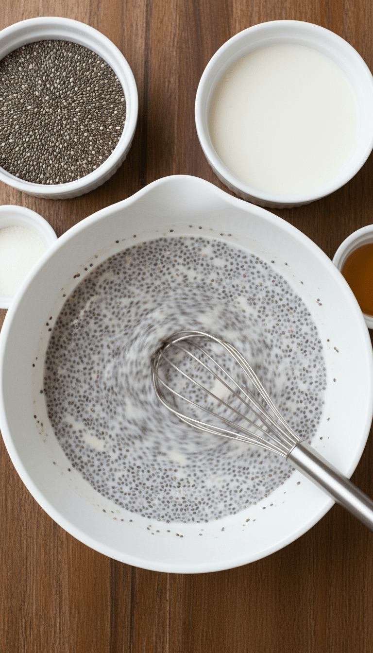 Digestive Chia Dessert Cooking Close-Up digestive chia dessert cooking ingredients close-up