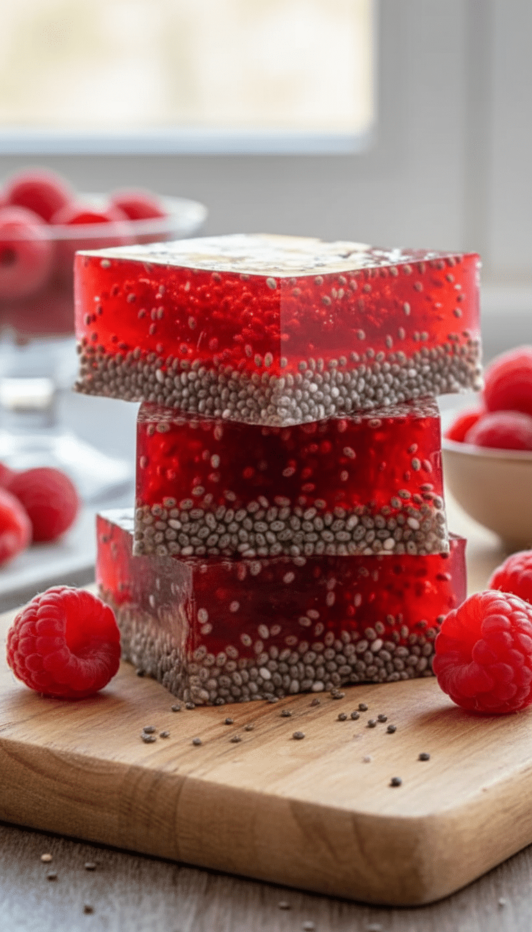 Raspberry Chia Seed Jello Squares Cooking Close-Up Asked raspberry chia seed jello squares cooking frequently close-up