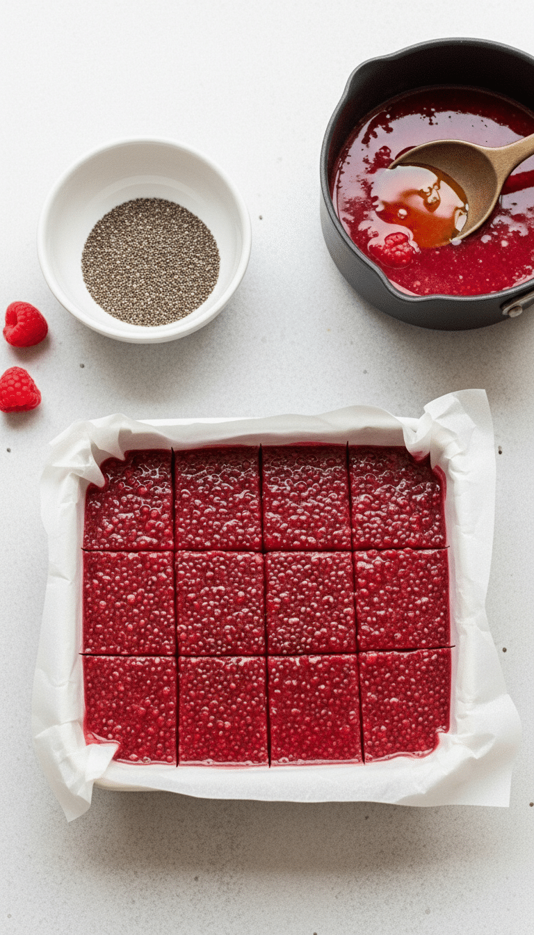 Ingredients of Raspberry Chia Seed Jello Squares raspberry chia seed jello squares ingredients introduction detailed