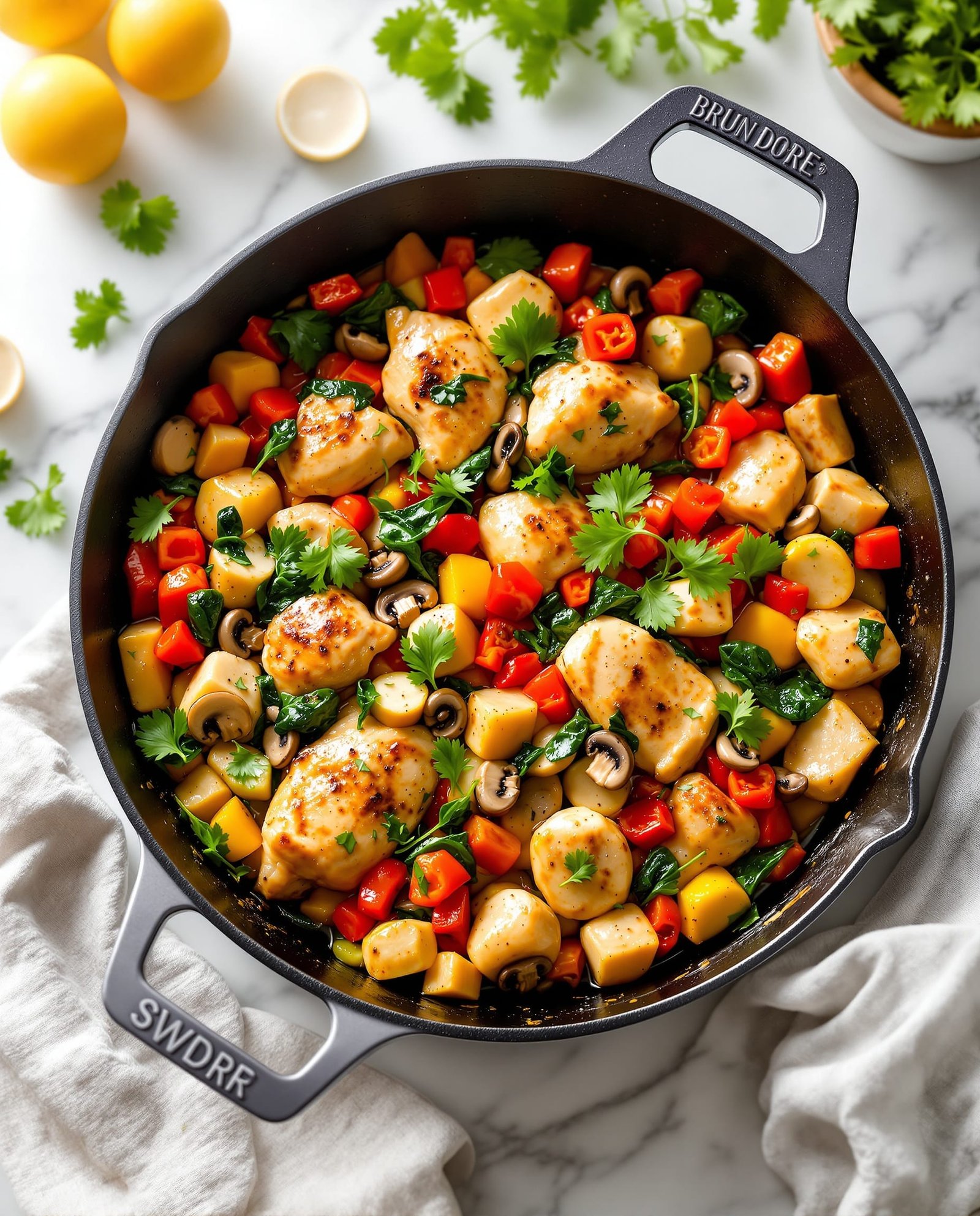 anti upf dinner recipe skillet chicken veggies hero