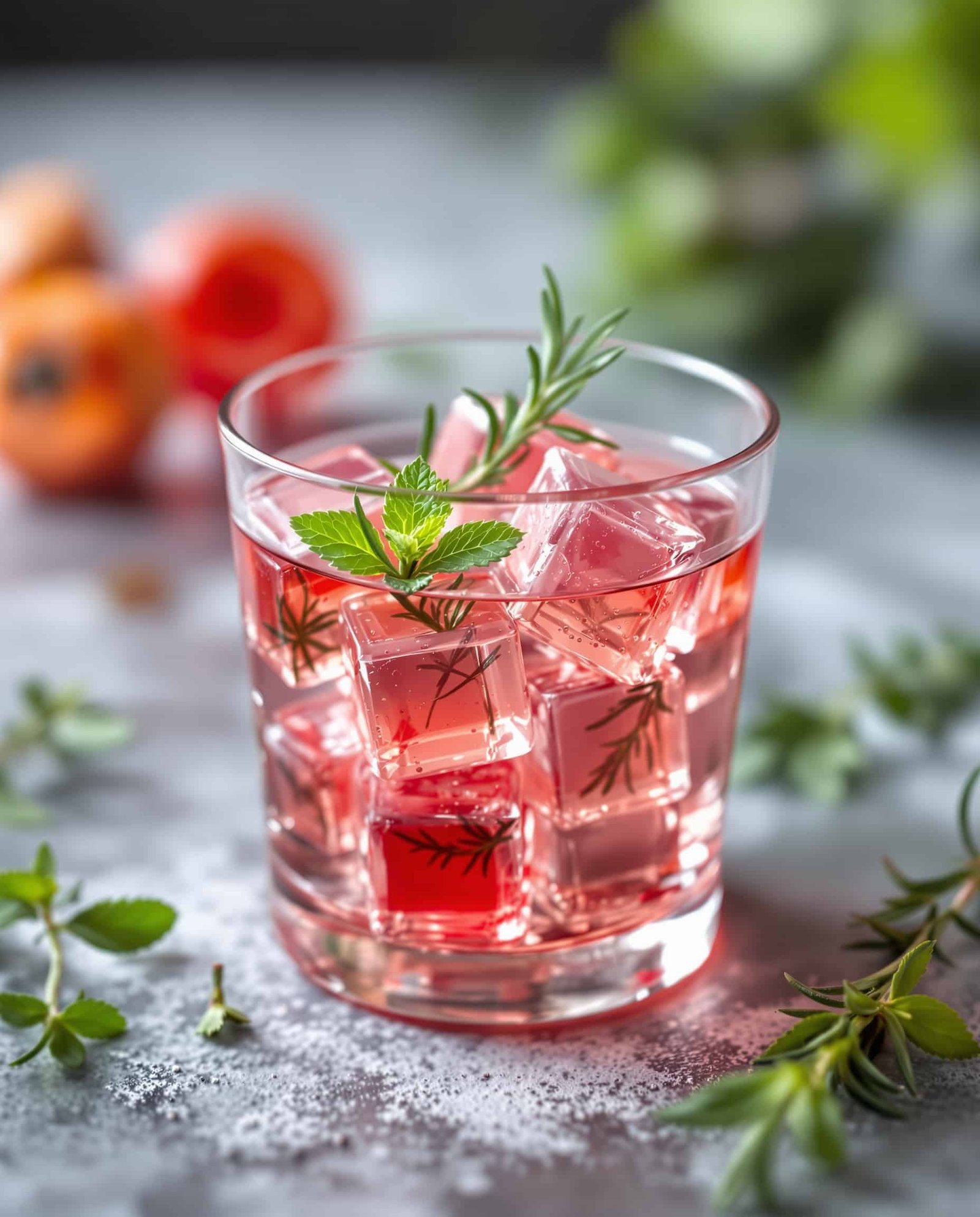 Close-up of jiggly doré-rose gelatin cubes, a gut healing recipe.