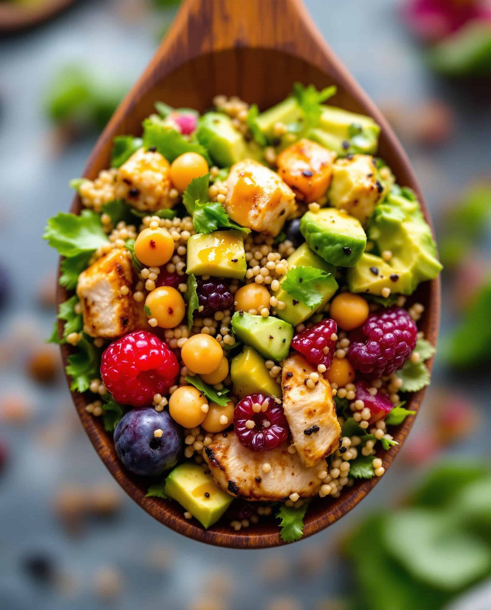 Close-up of multicolore power bowl, a GLP-1 friendly recipe.