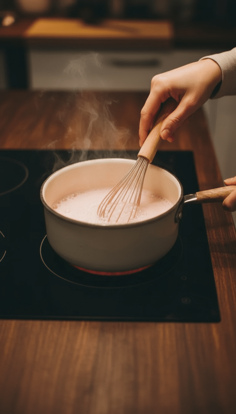 rose milk gelatin recipe cooking frequently close-up