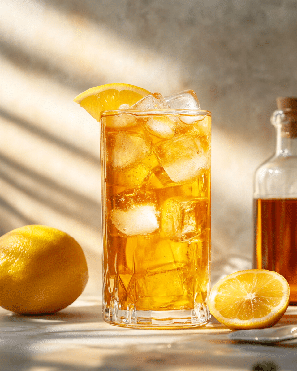 Close-up of ACV drink