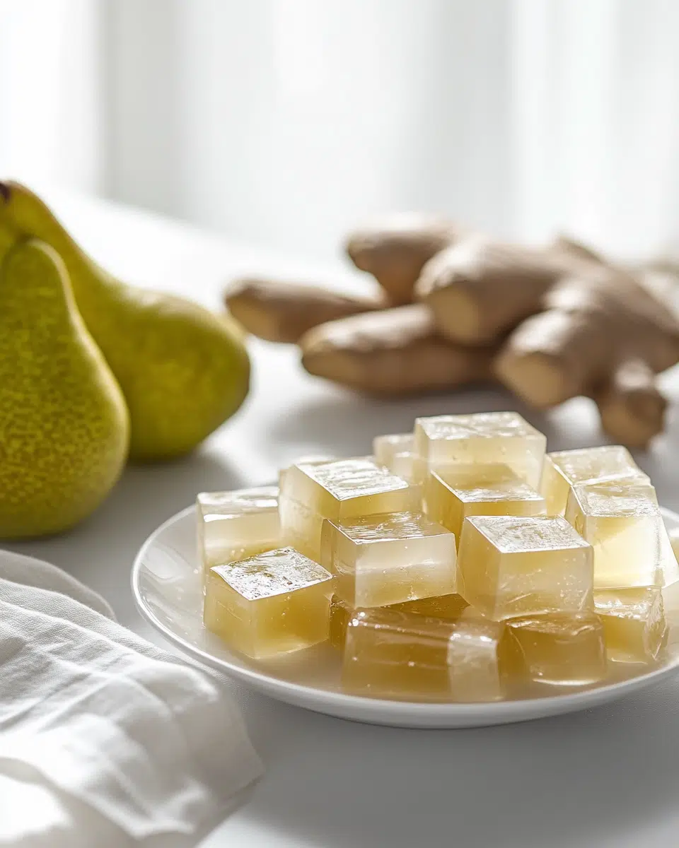 Close-up of Pear Ginger Gelatin