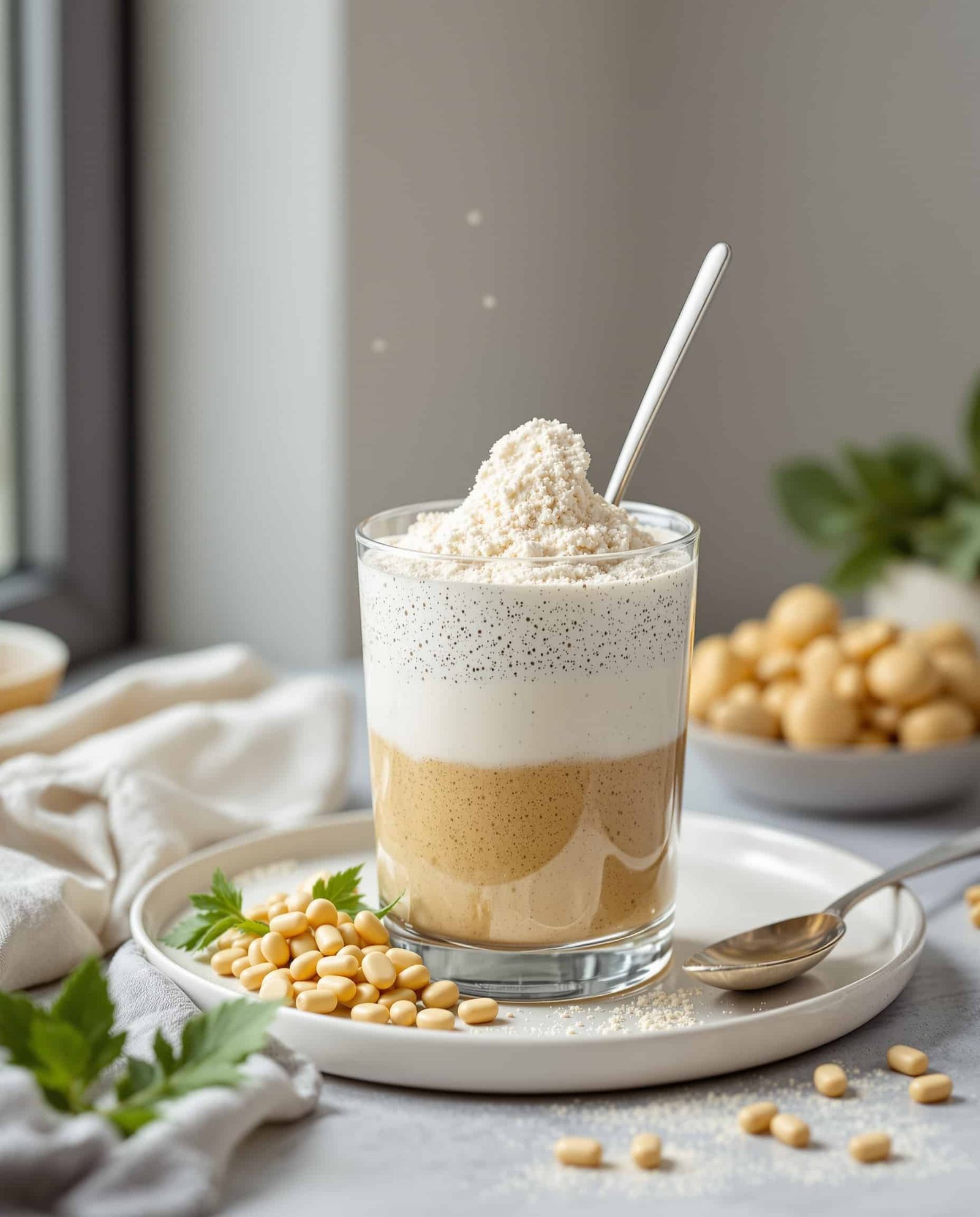 Close-up of collagen smoothie texture