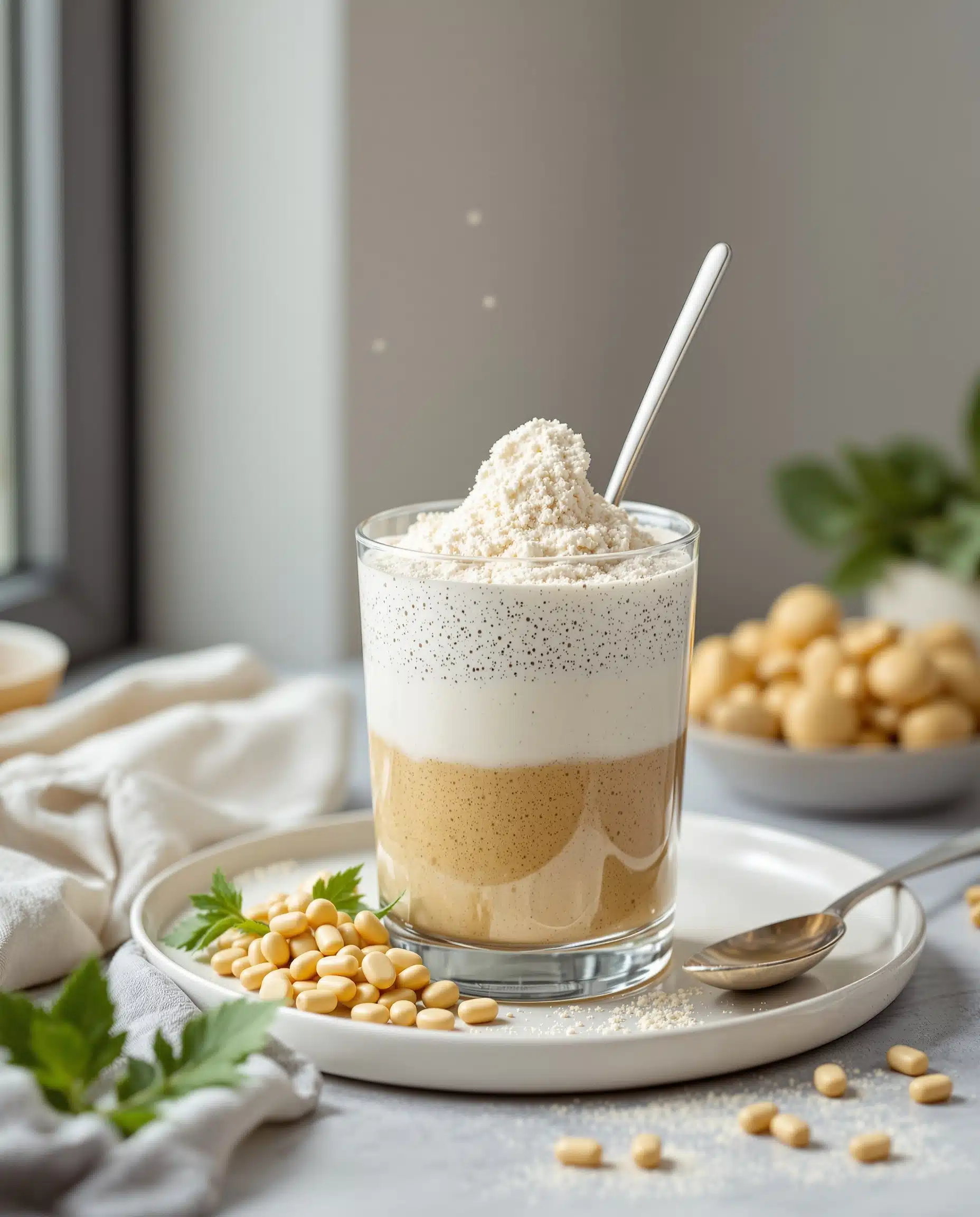 Close-up of collagen smoothie texture