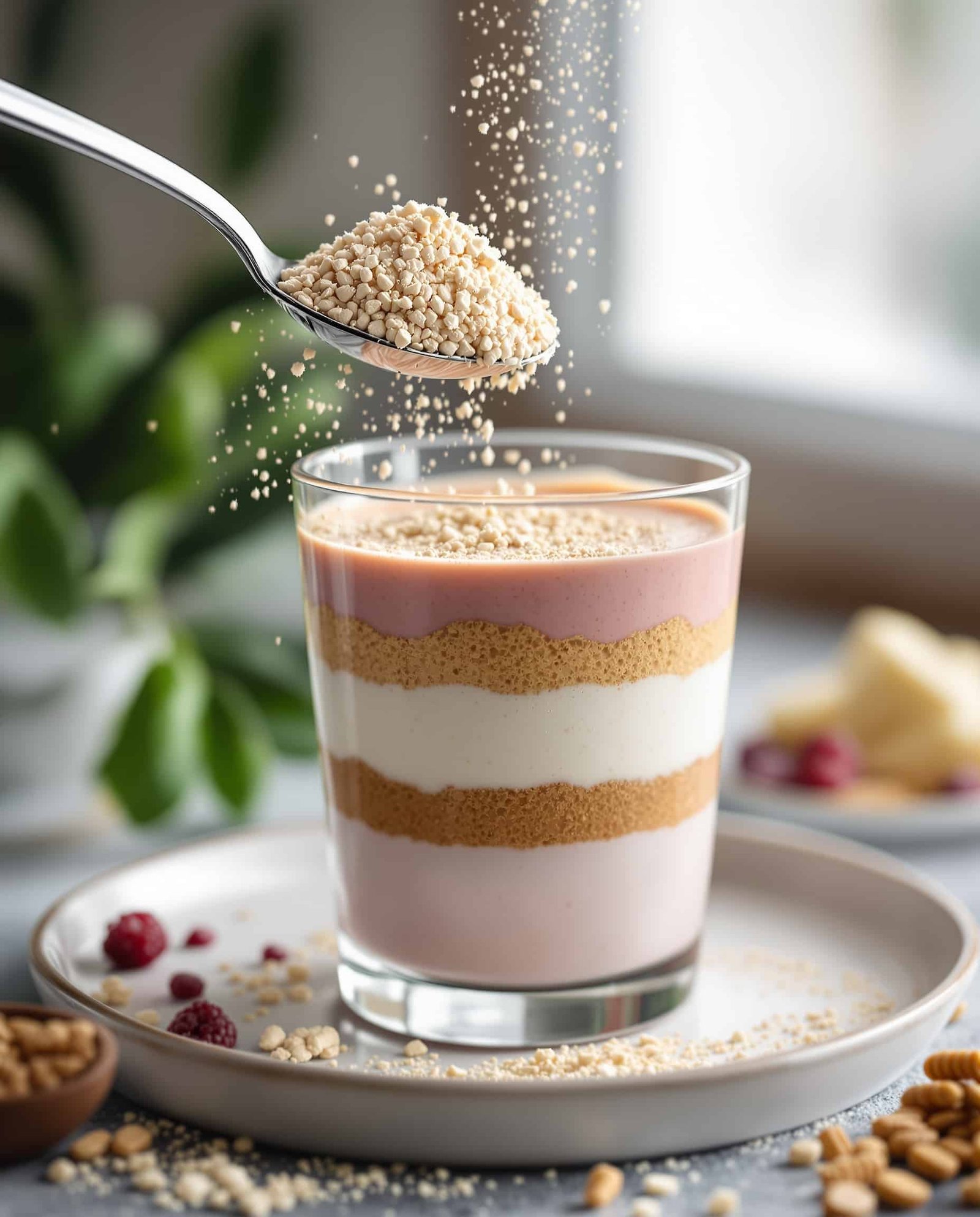 Close-up of collagen smoothie texture