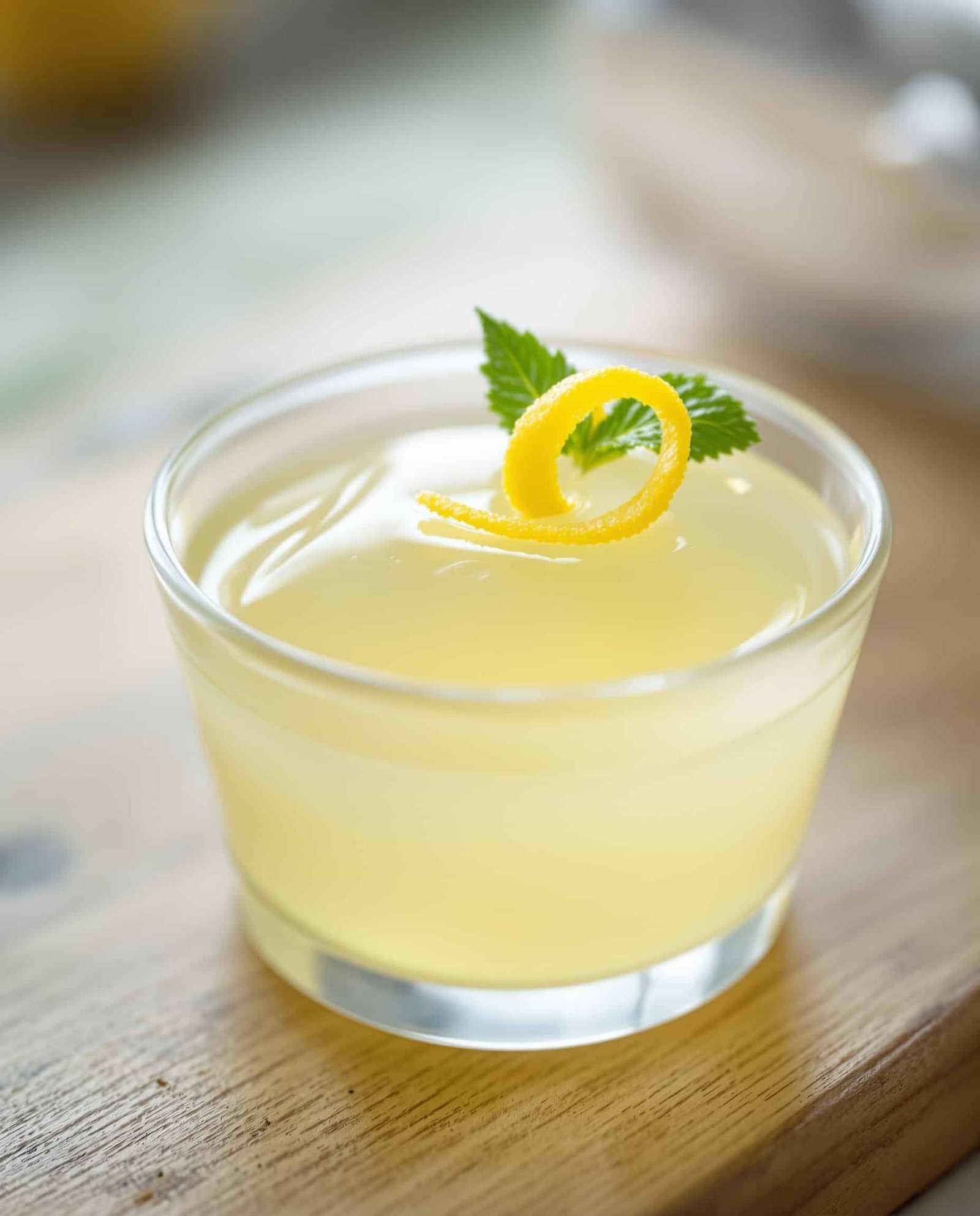 Close-up of Dr Oz Detox Gelatin Trick Recipe with lemon and mint.