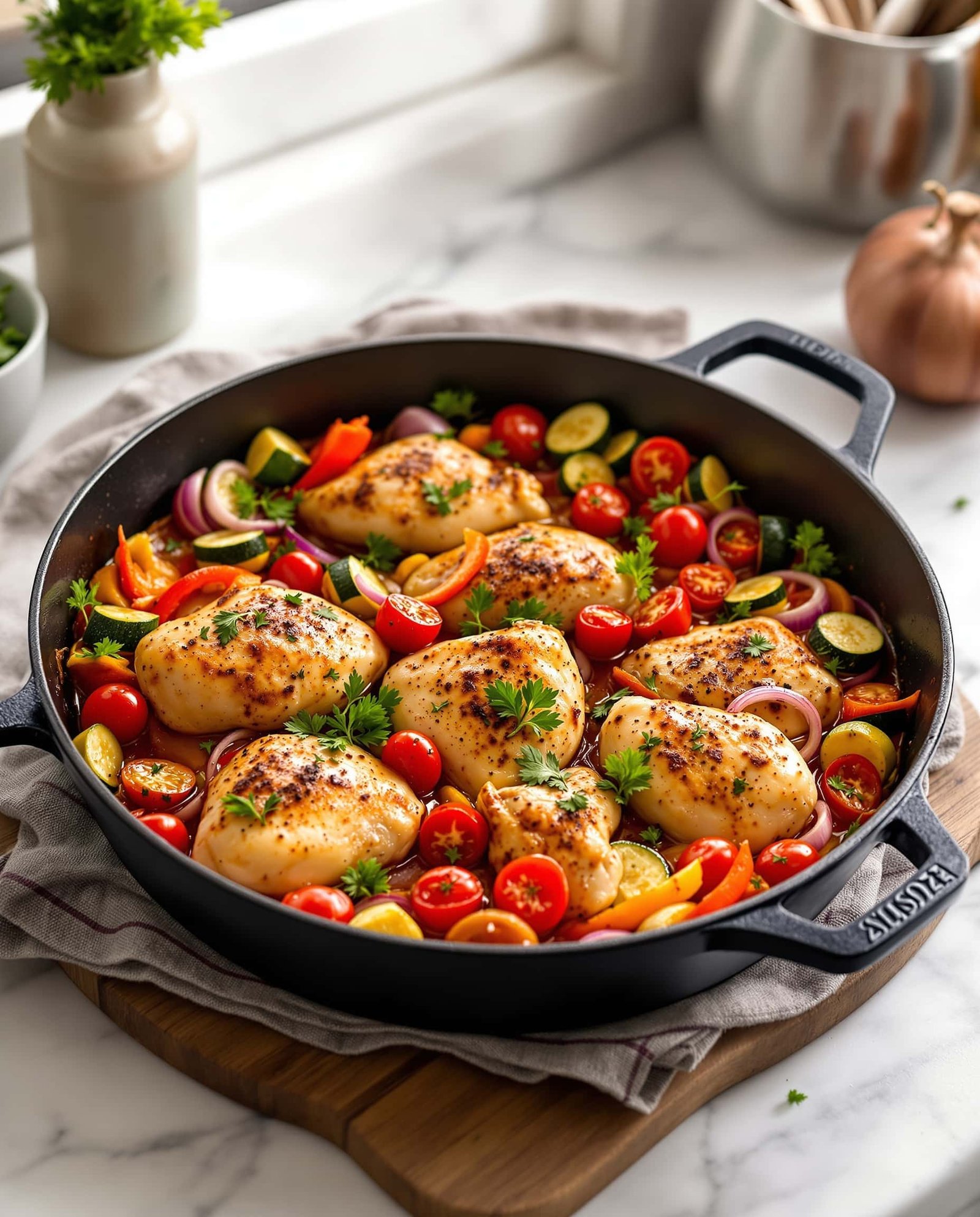 easy anti upf chicken veggie bake hero