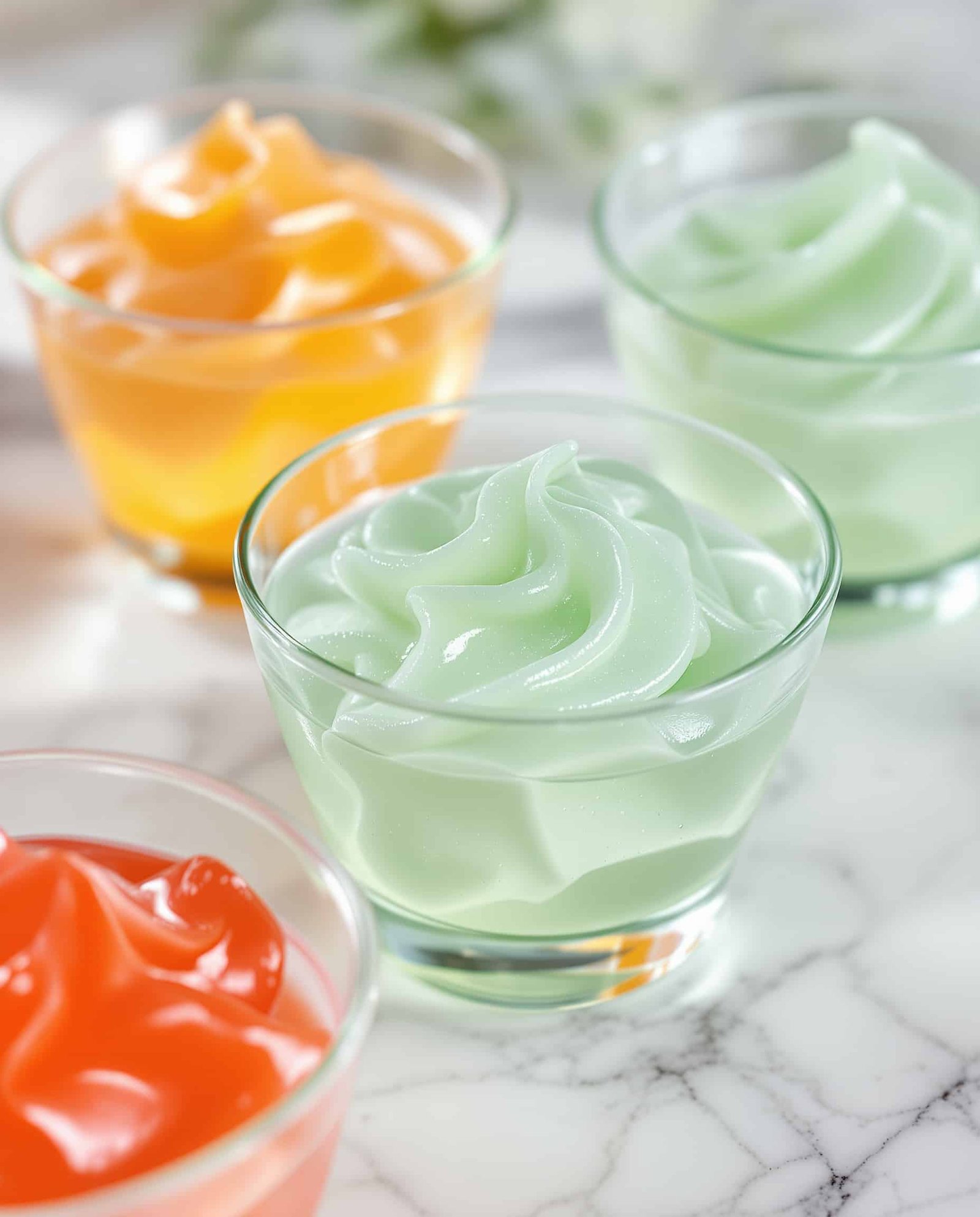 Close-up of jiggly easy keto jello.