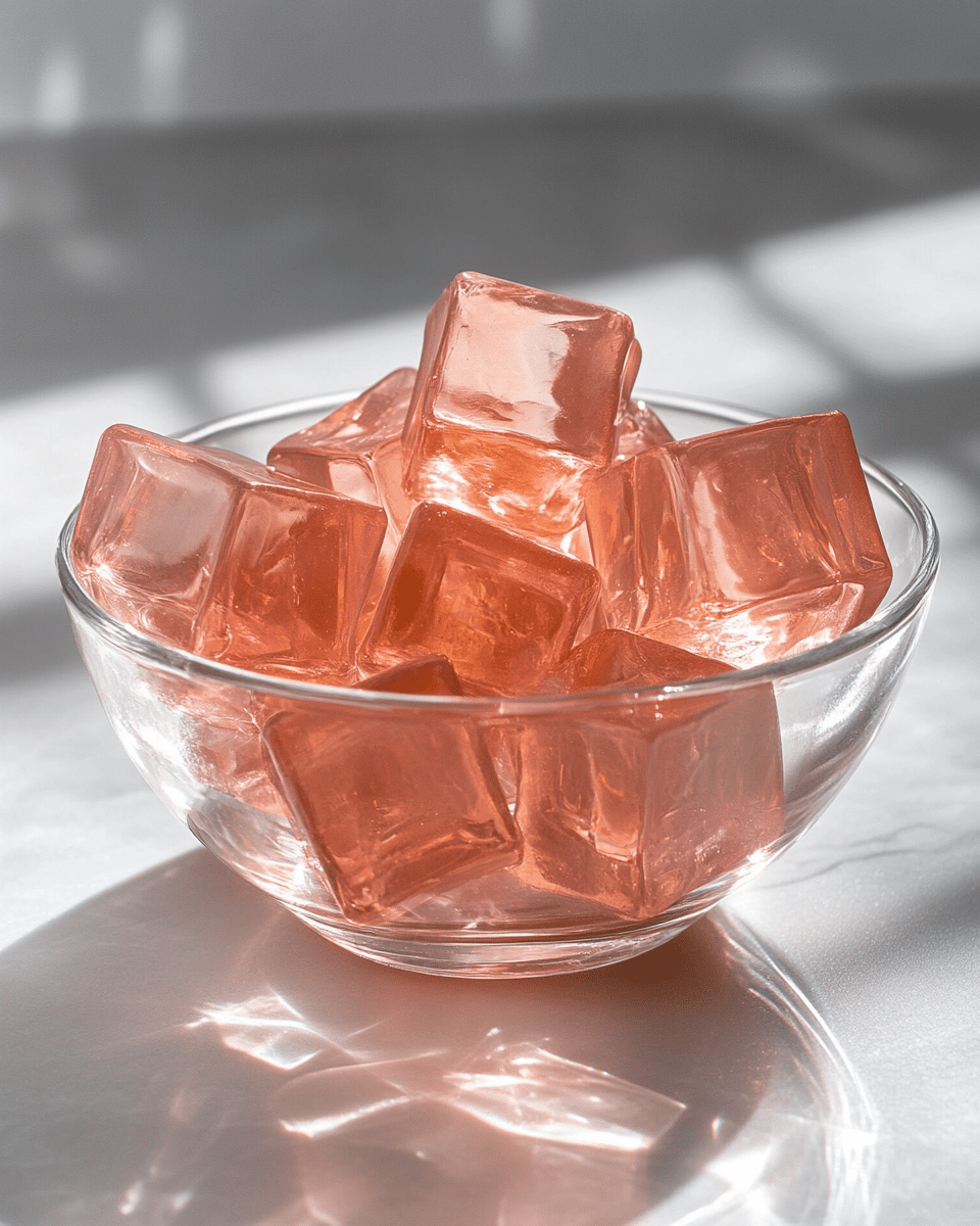 Close-up of a gelatin cube