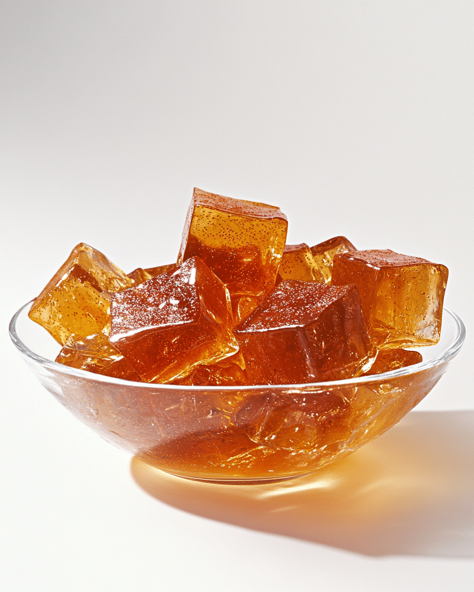 Close-up of gelatin and cayenne pepper texture