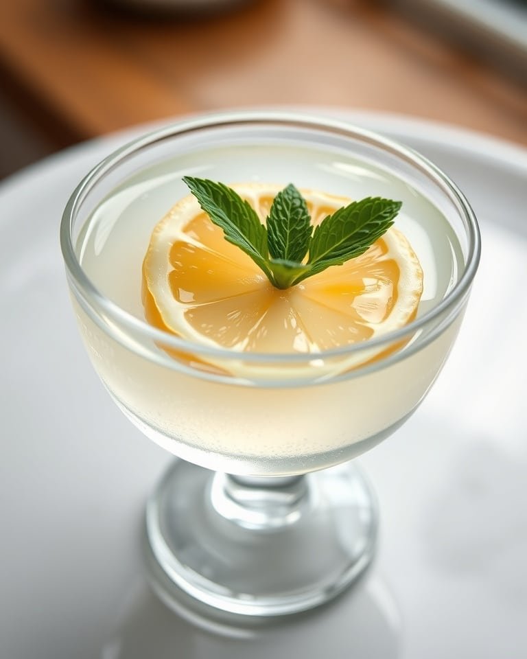 Close-up of shimmering lemon gelatin, a healthy gelatin trick recipe for weight loss.