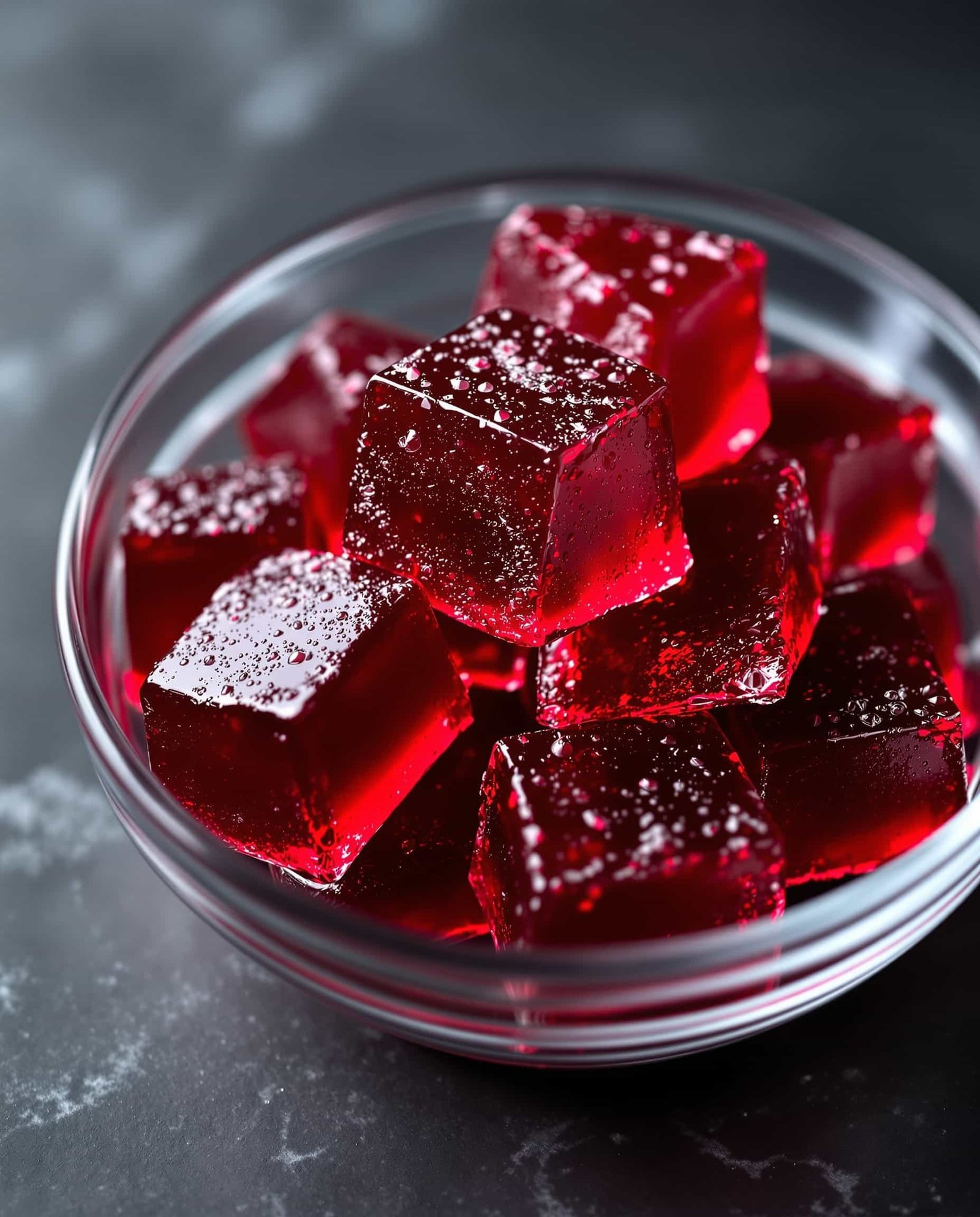Gelatin Trick with Tart Cherry Juice - close-up