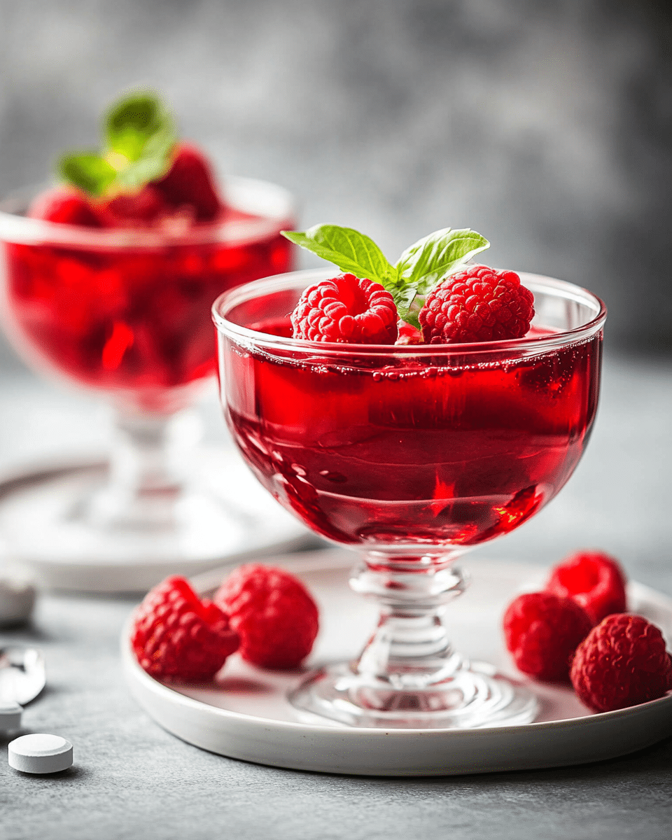 Close-up of gelatin dessert texture