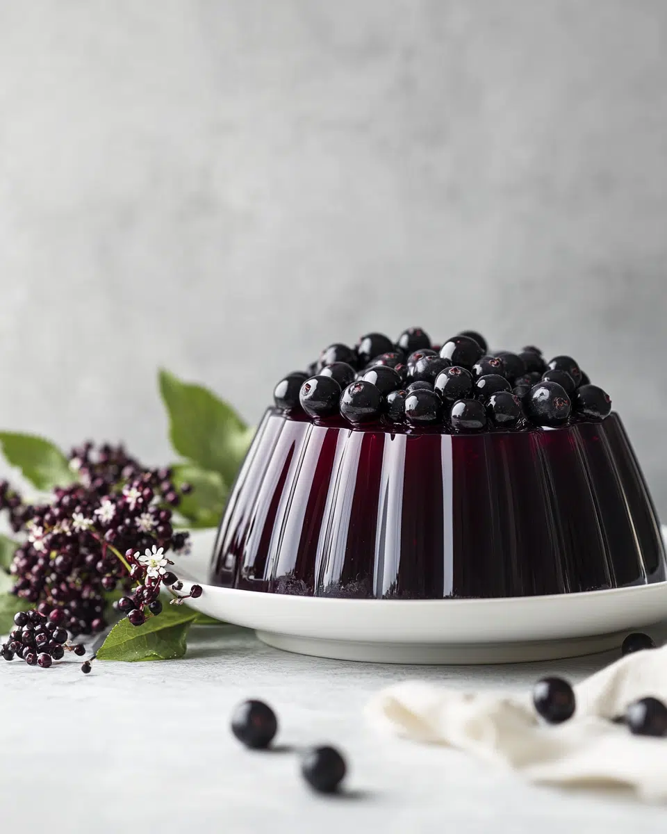 Close-up of elderberry gelatin texture