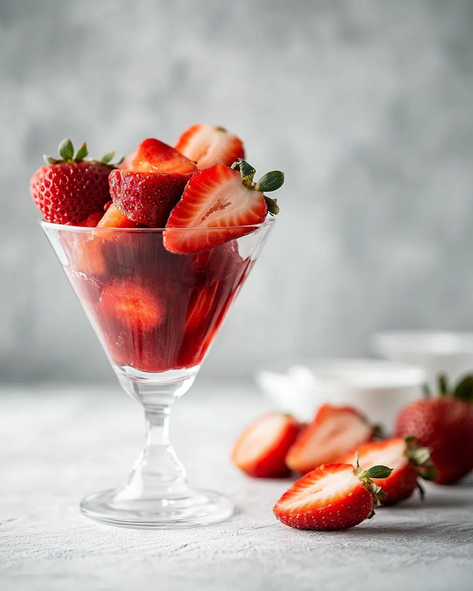 Close-up of strawberry gelatin texture