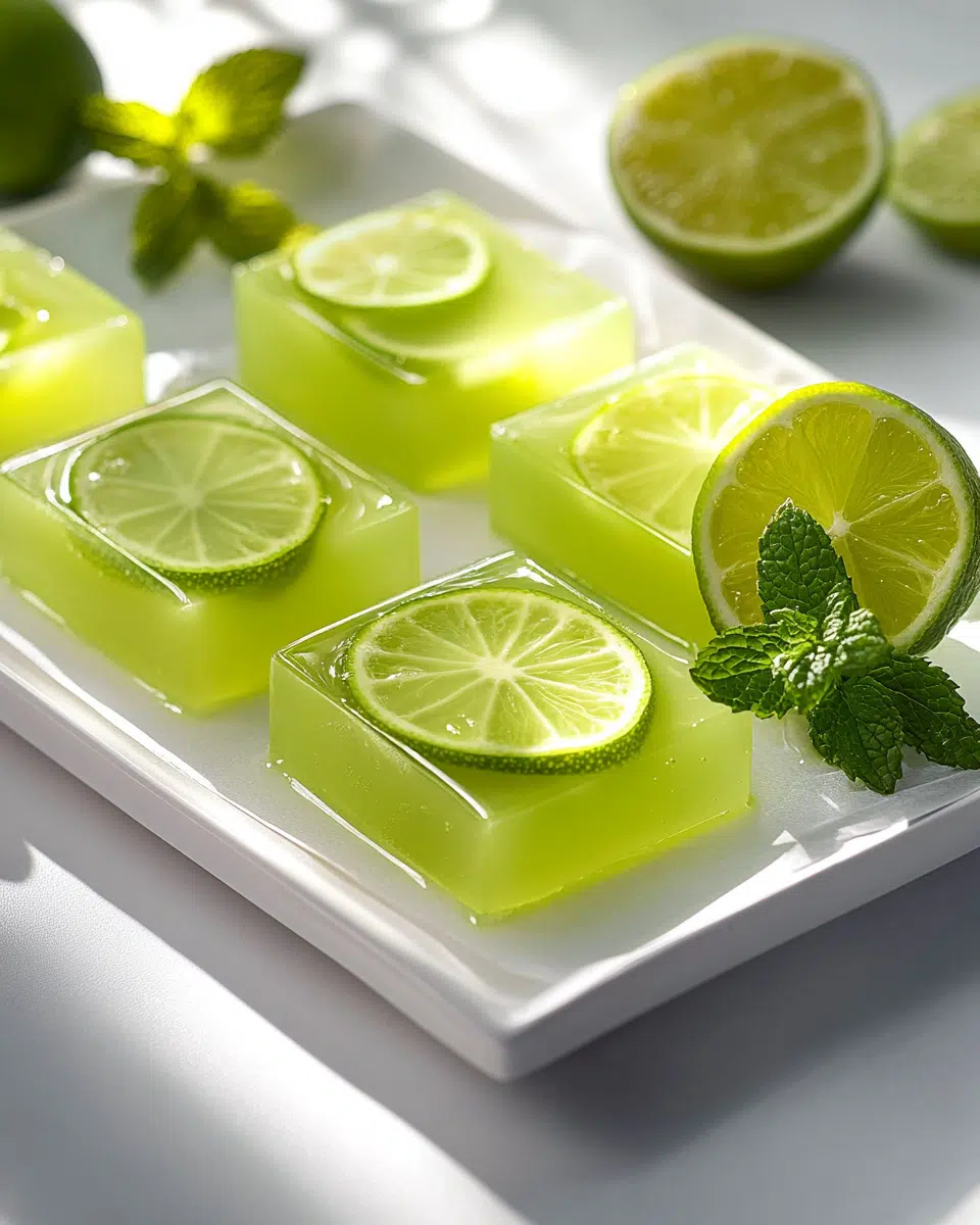 Close up of Lime Mint Jello
