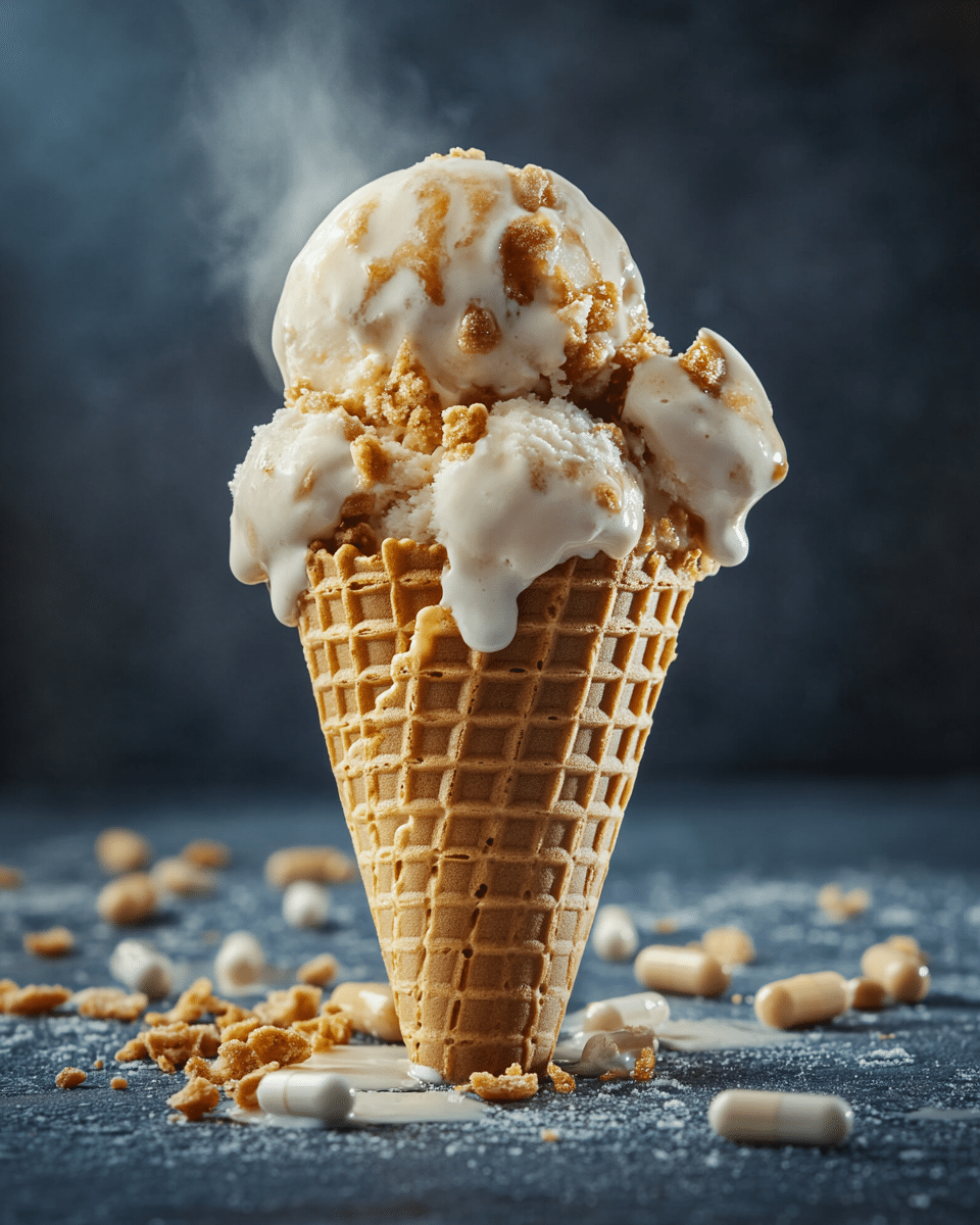 Close-up of protein ice cream texture