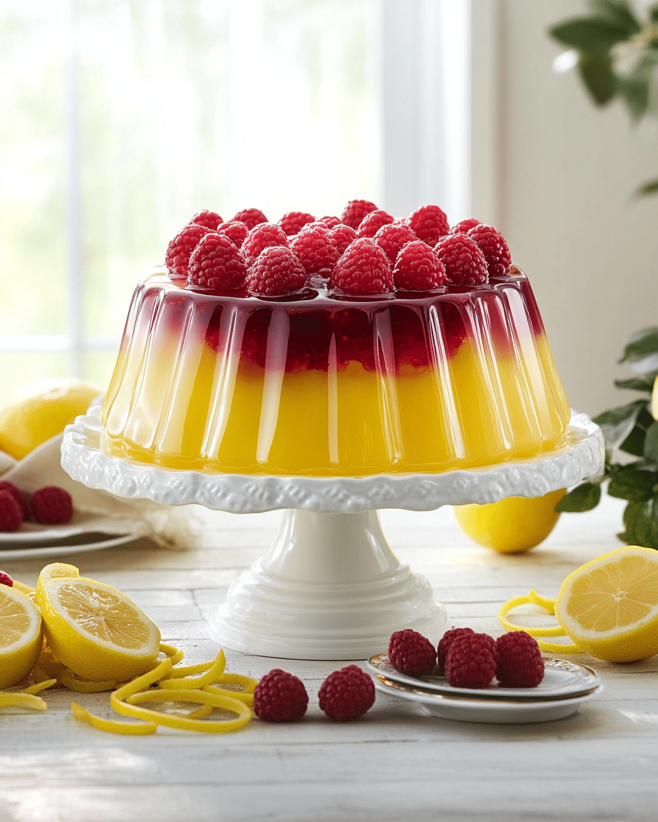 raspberry lemon jello mold hero