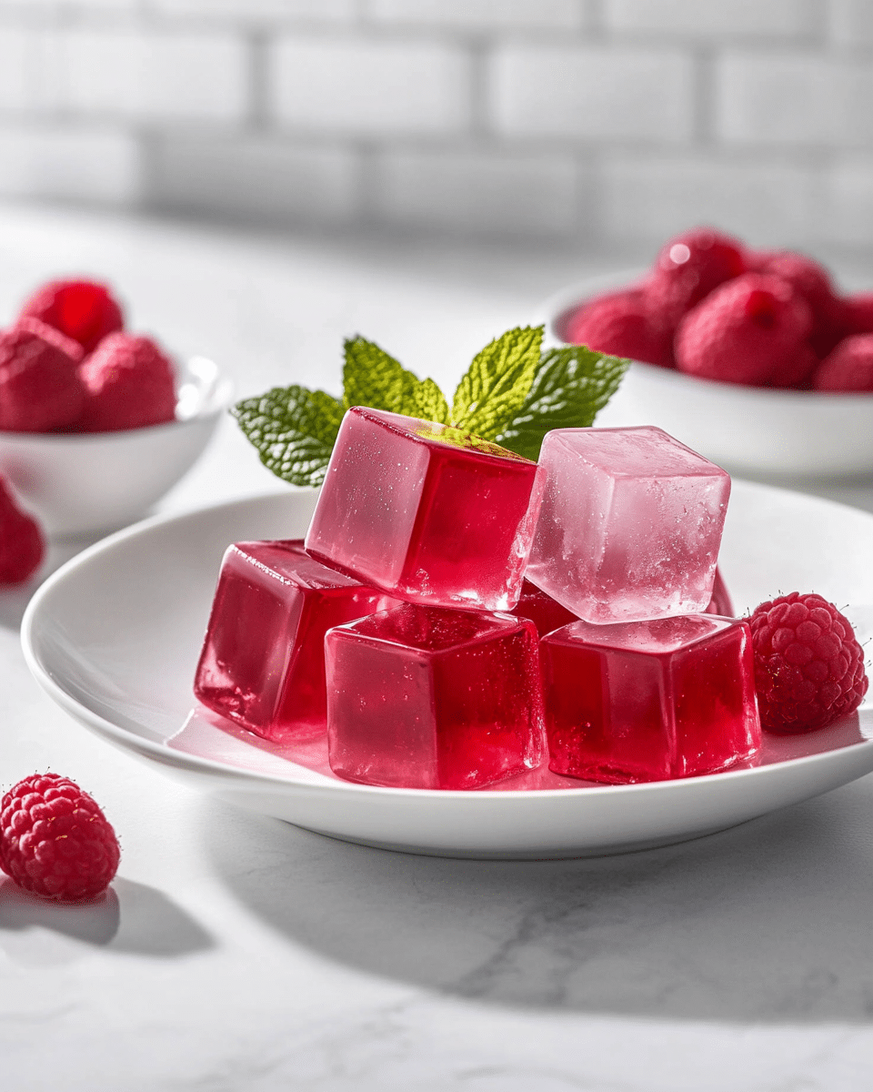 Close-up of gelatin dessert texture