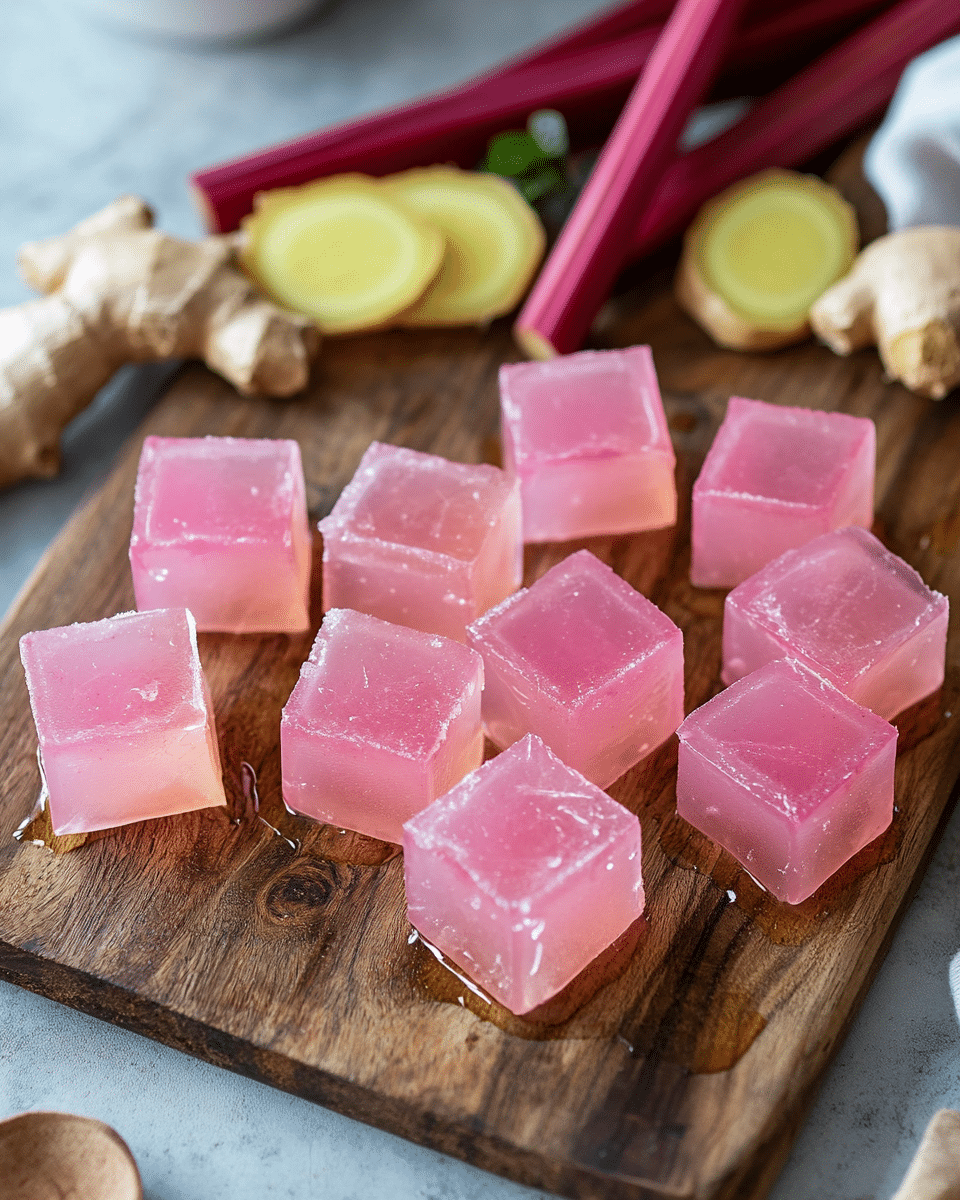 rhubarb ginger jello cubes hero