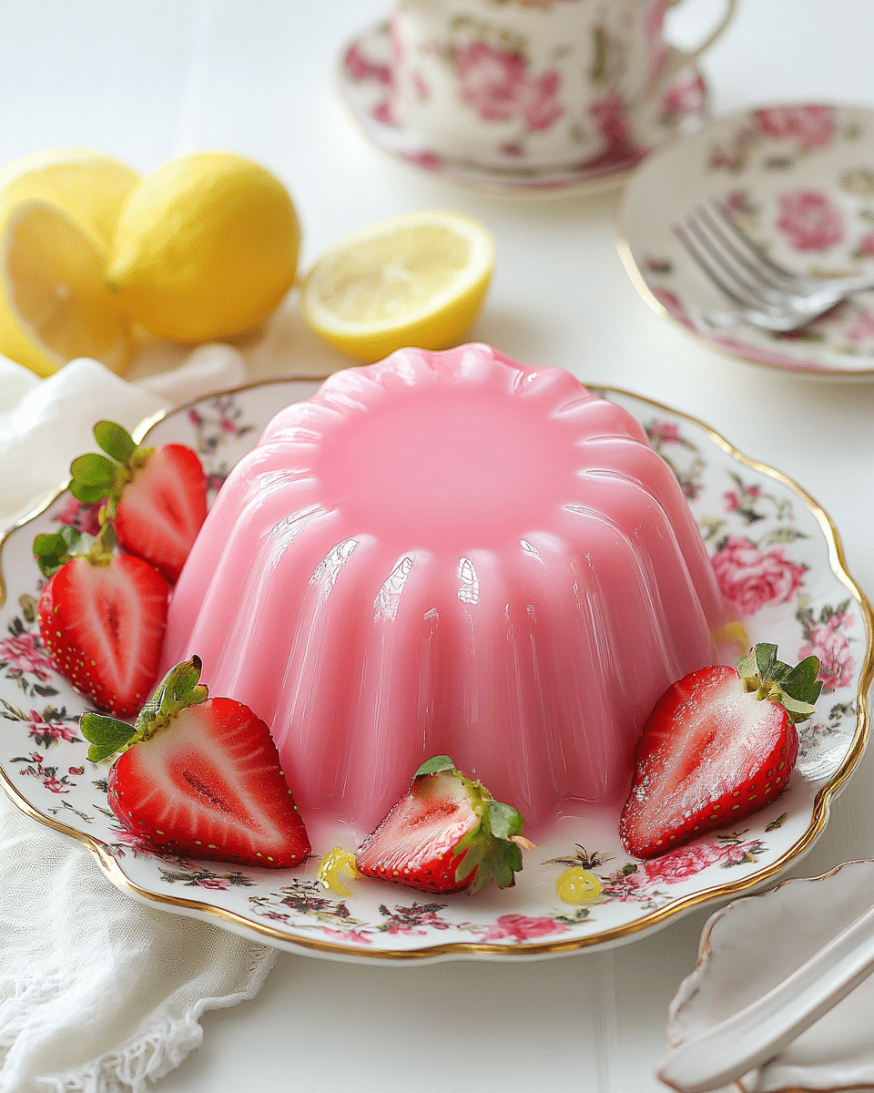 rhubarb strawberry jello hero