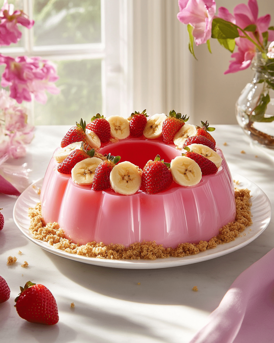 strawberry banana jello mold hero