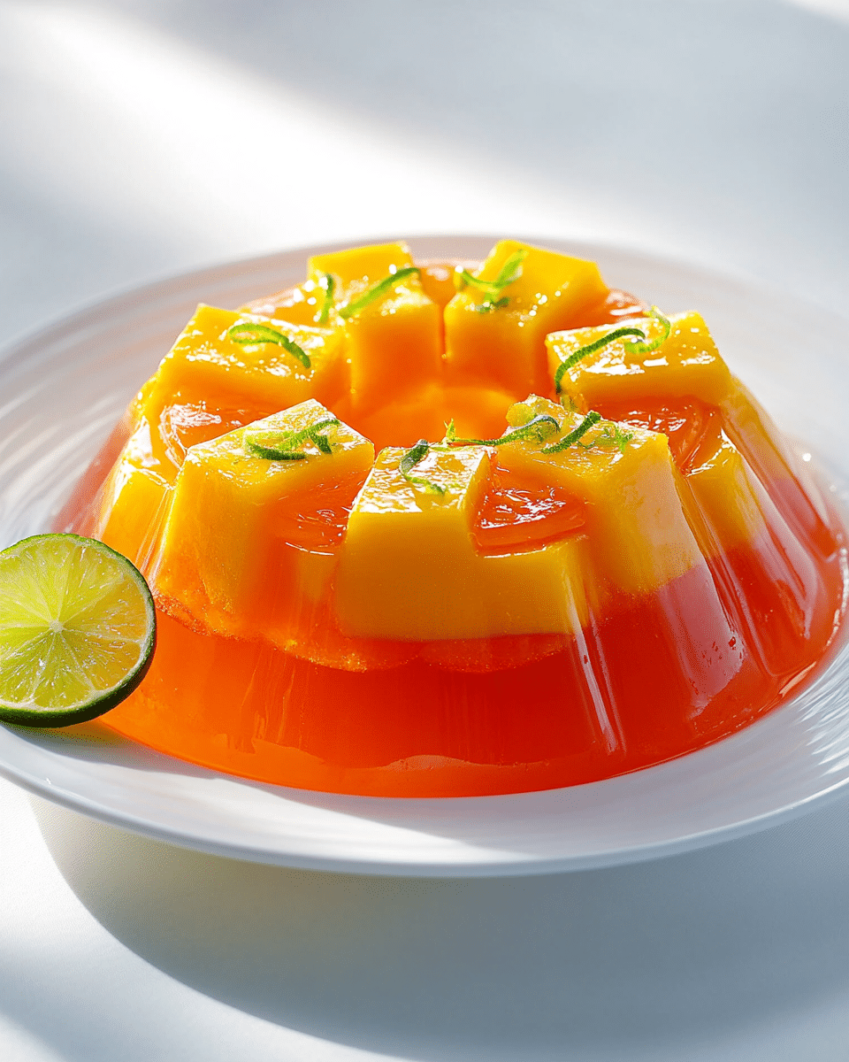 tropical papaya mango jello hero