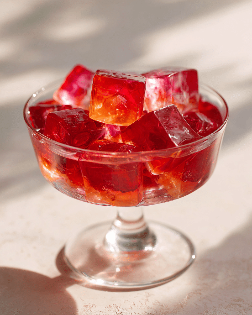 Close up of apricot jello texture