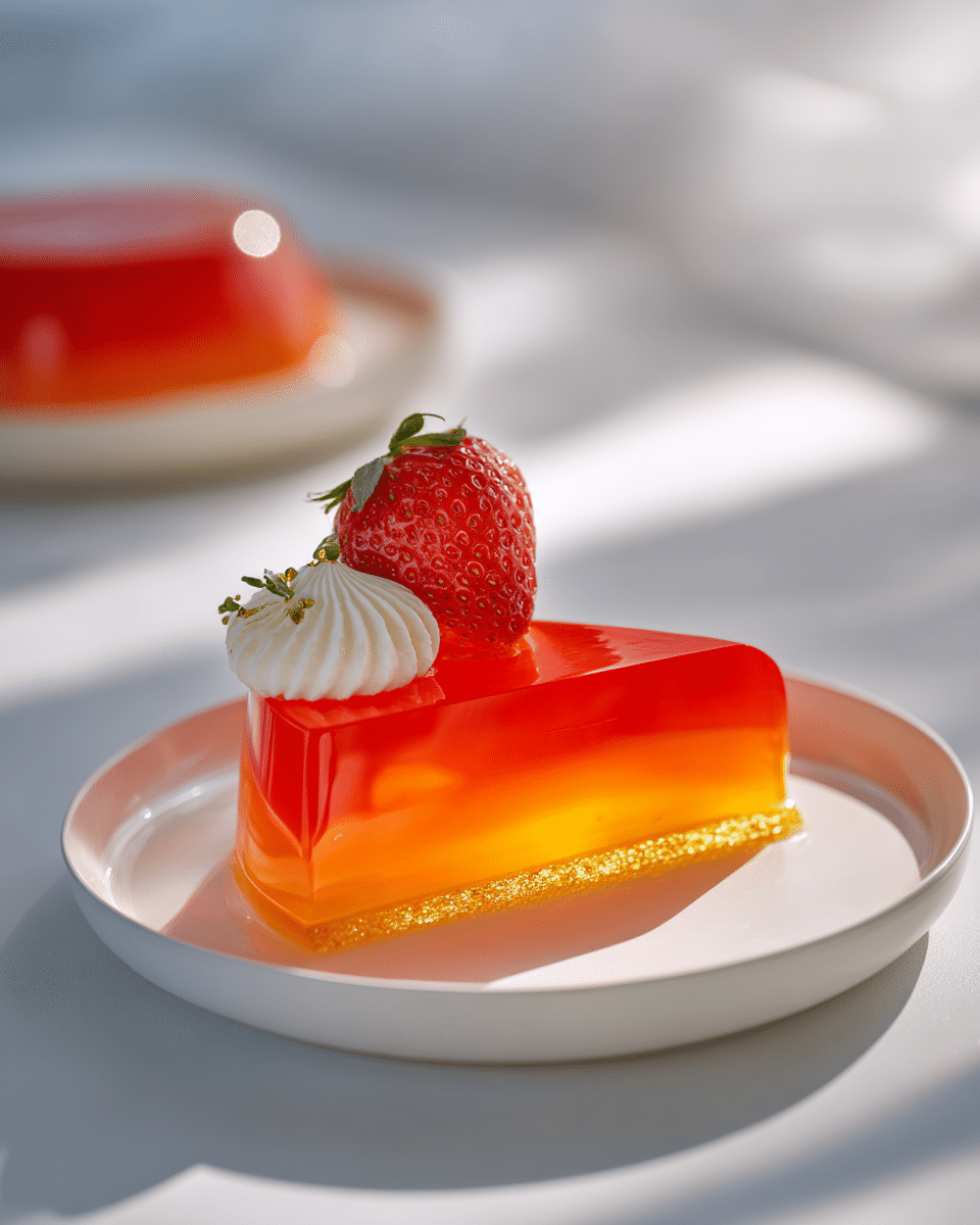 Close-up of pineapple gelatin texture