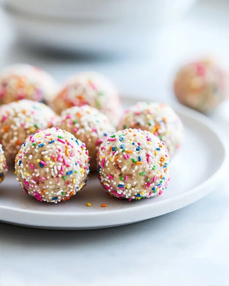 Close-up of a Birthday Cake Protein Ball
