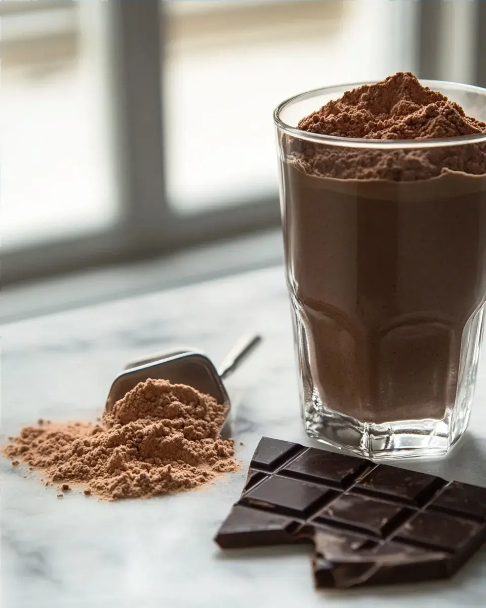 Close up of chocolate protein mug cake
