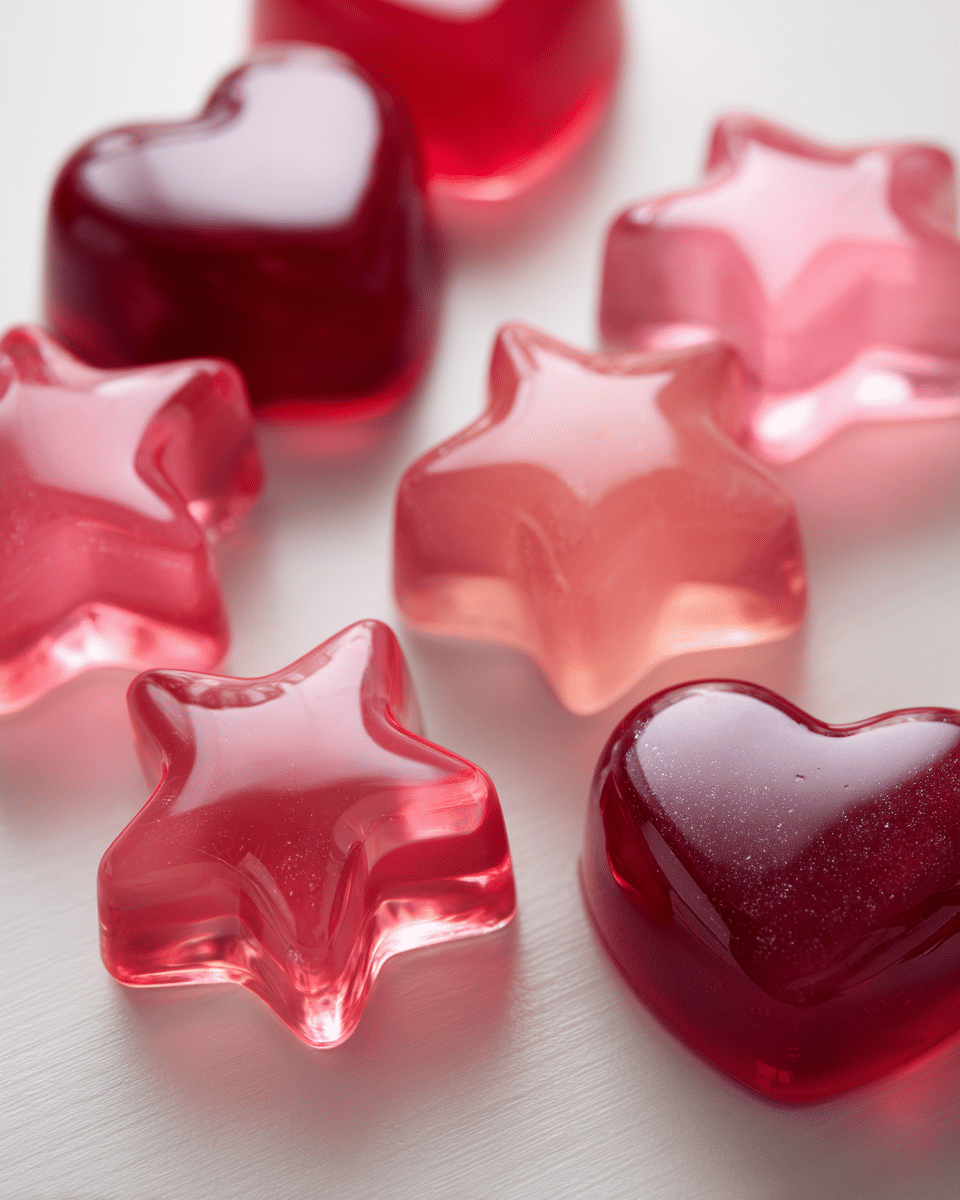 Close-up of cranberry guava gelatin