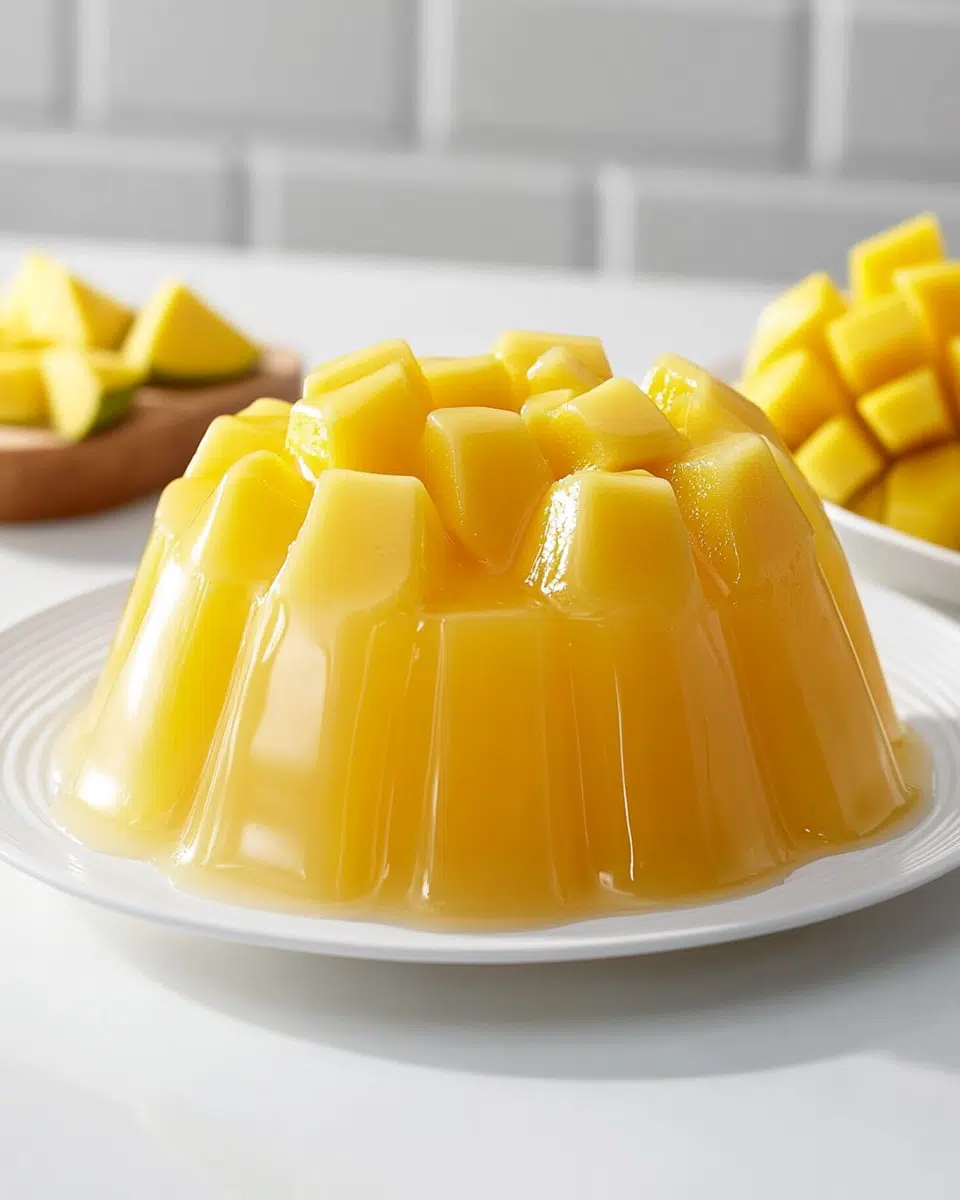 Close up of mango gelatin