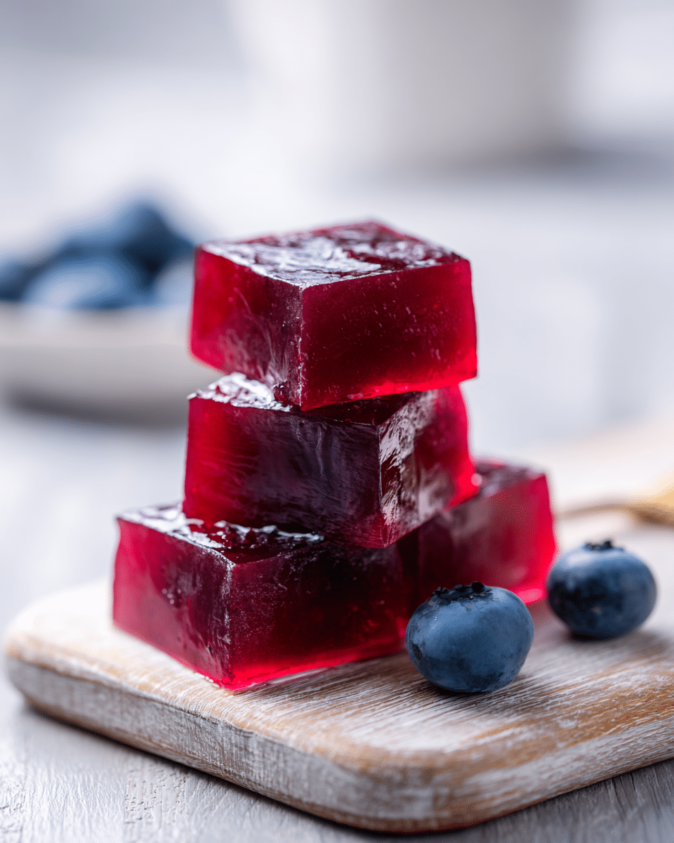 Close-up of Cranberry Blueberry Gelatin texture
