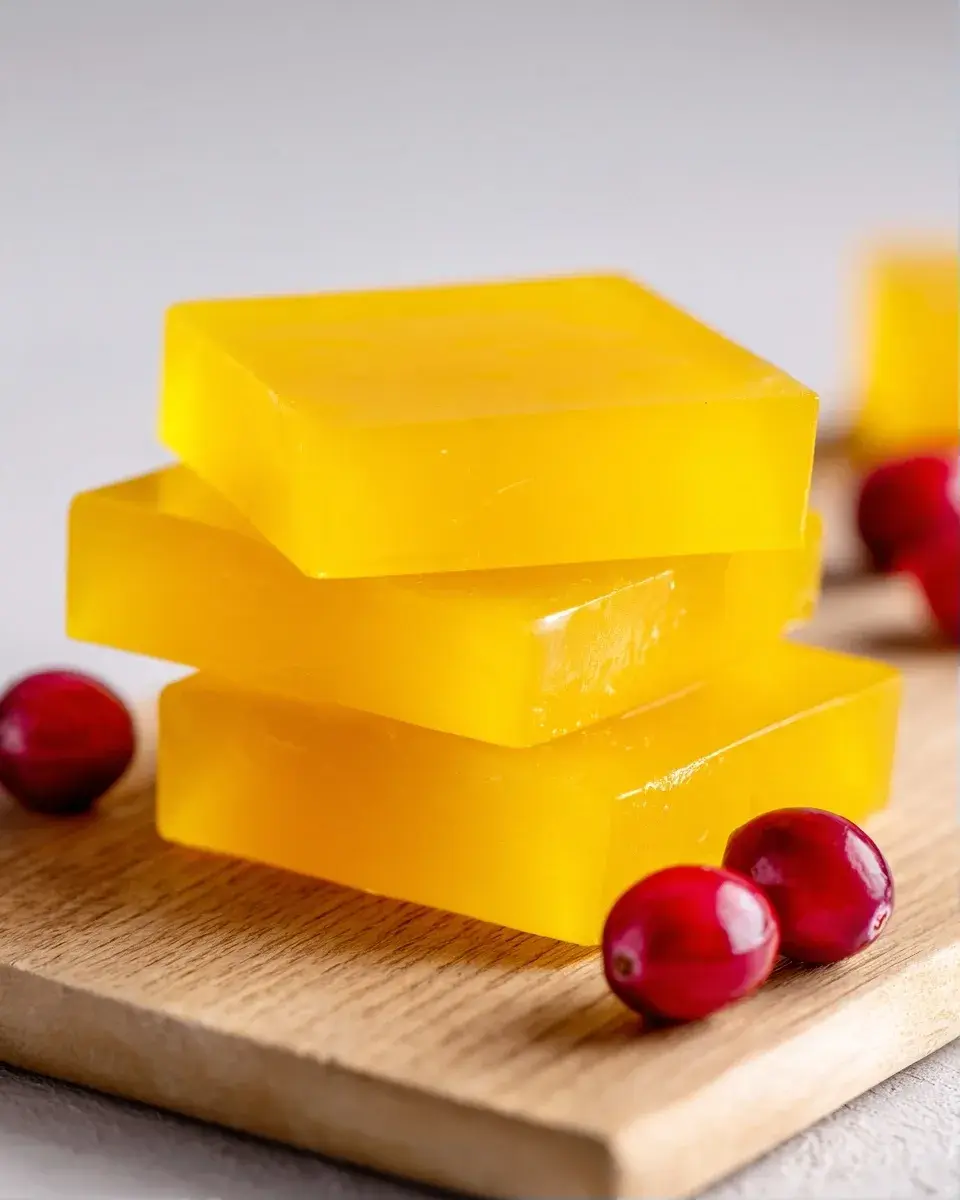 Close-up of gelatin texture and raspberry garnish
