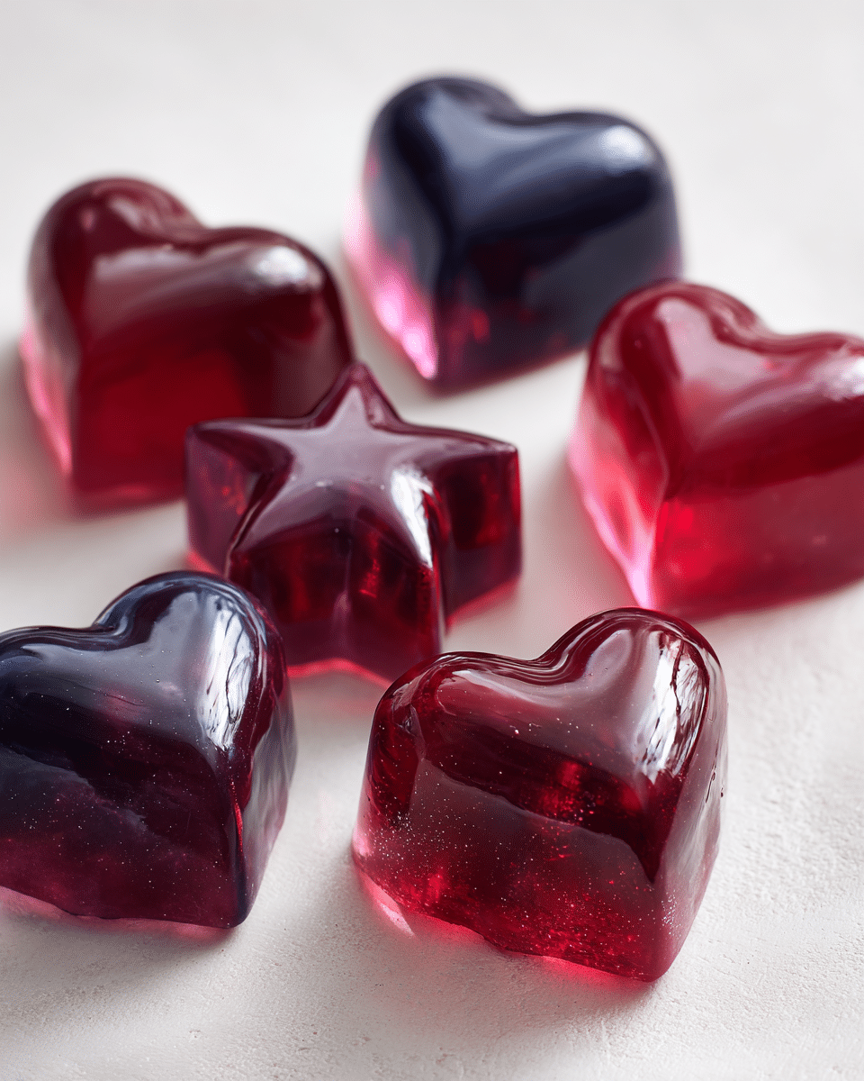 Close up of gelatin texture and fruit