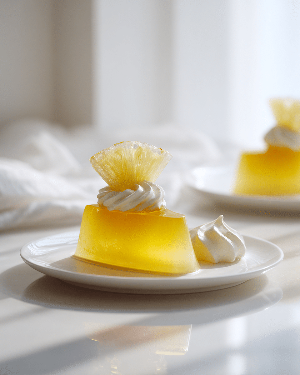 Close-up of pineapple jello texture