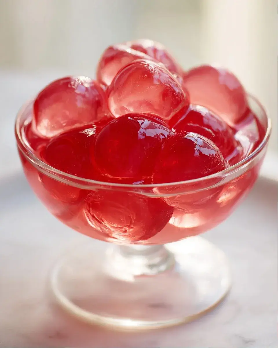 Close-up of pink gelatin texture