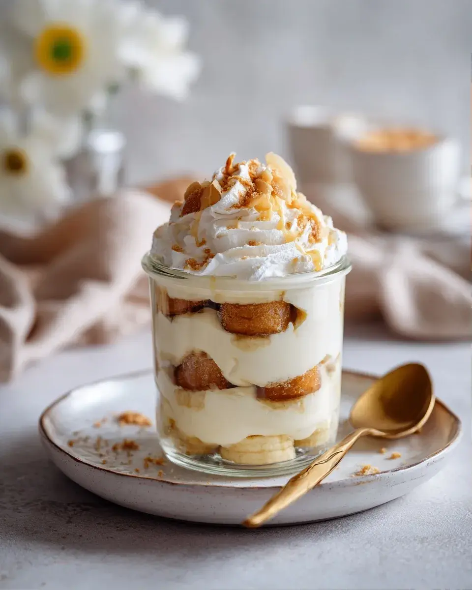 Close-up of protein banana pudding texture