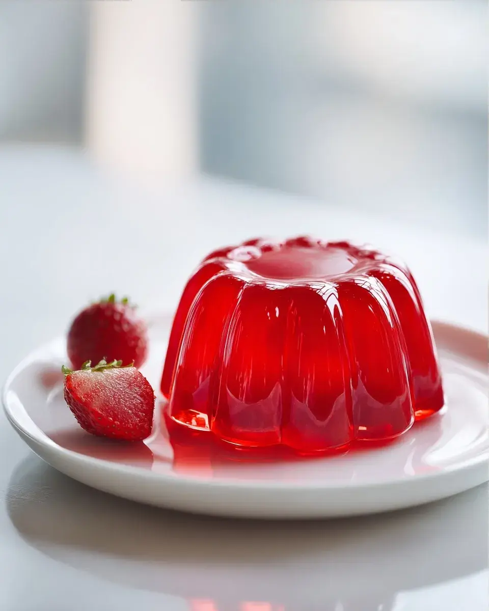 Close-up of strawberry jelly texture