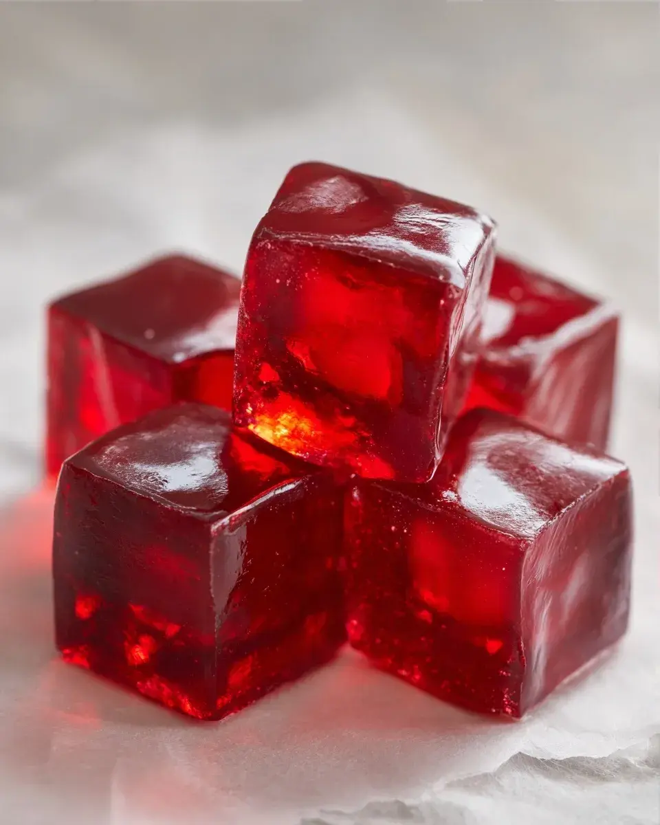 Close up view of smooth pink gelatin texture