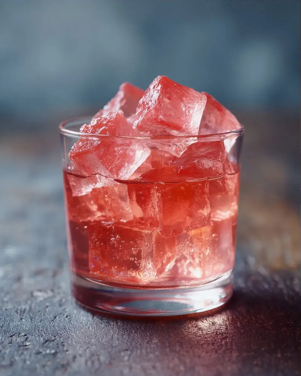 Close-up of pink gelatin texture